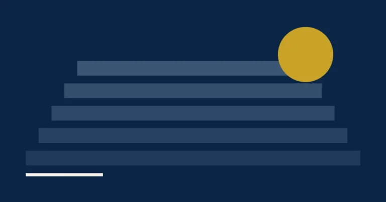 Abstract layered steps rising toward a circle, symbolizing structured monthly support for veterans