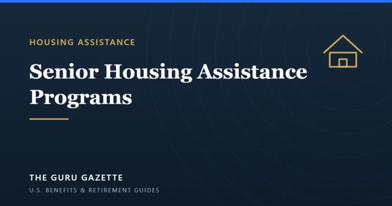 Cover graphic for The Guru Gazette guide to senior housing assistance programs.