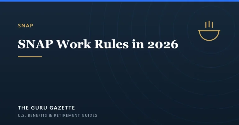 SNAP Work Rules in 2026: The New ABAWD Age-64 Requirement After the OBBBA — The Guru Gazette guide cover.