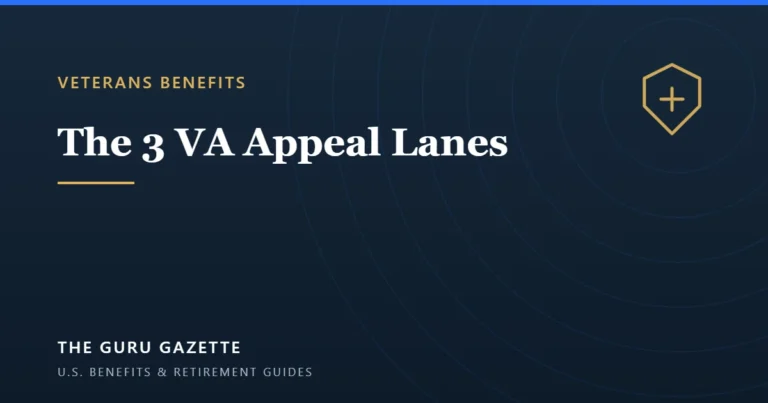 Denied by the VA? The 3 Appeal Lanes Explained for 2026 — The Guru Gazette guide cover.